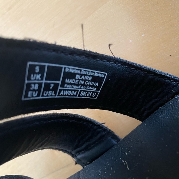 Dr Martens Blaire Patent Platform Black Sandals, W 7 - Picture 5 of 5